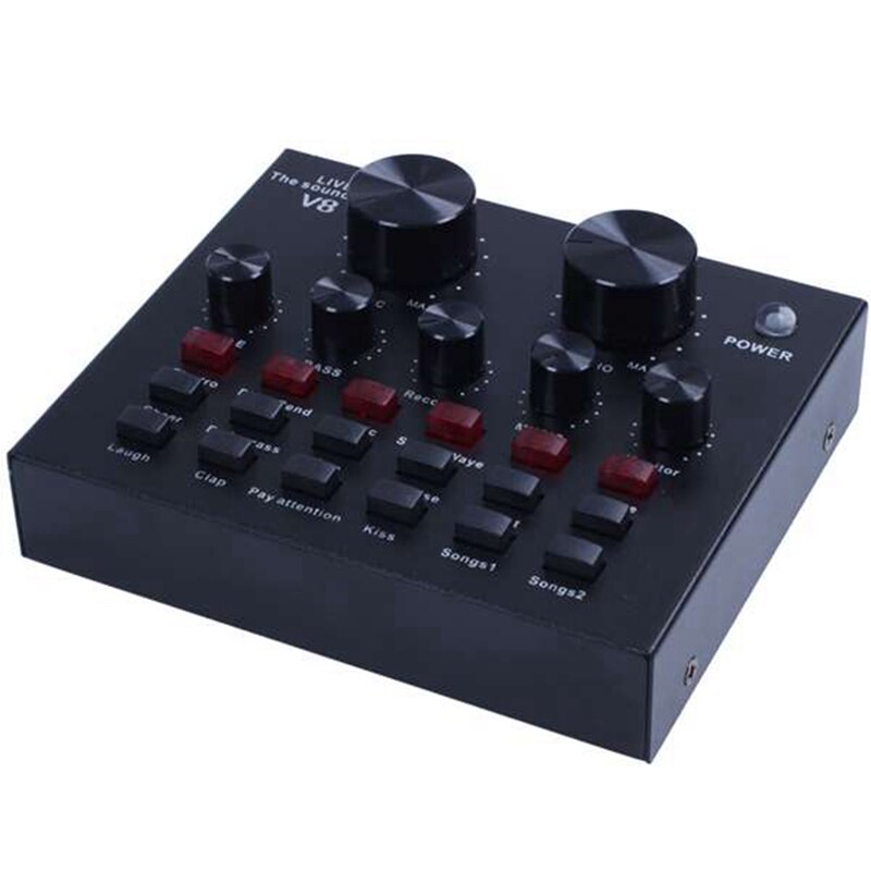 V8 USB 5.0 Audio Sound Card USB External Headphone Microphone Webcast Live Sound Card V8 Sound Card