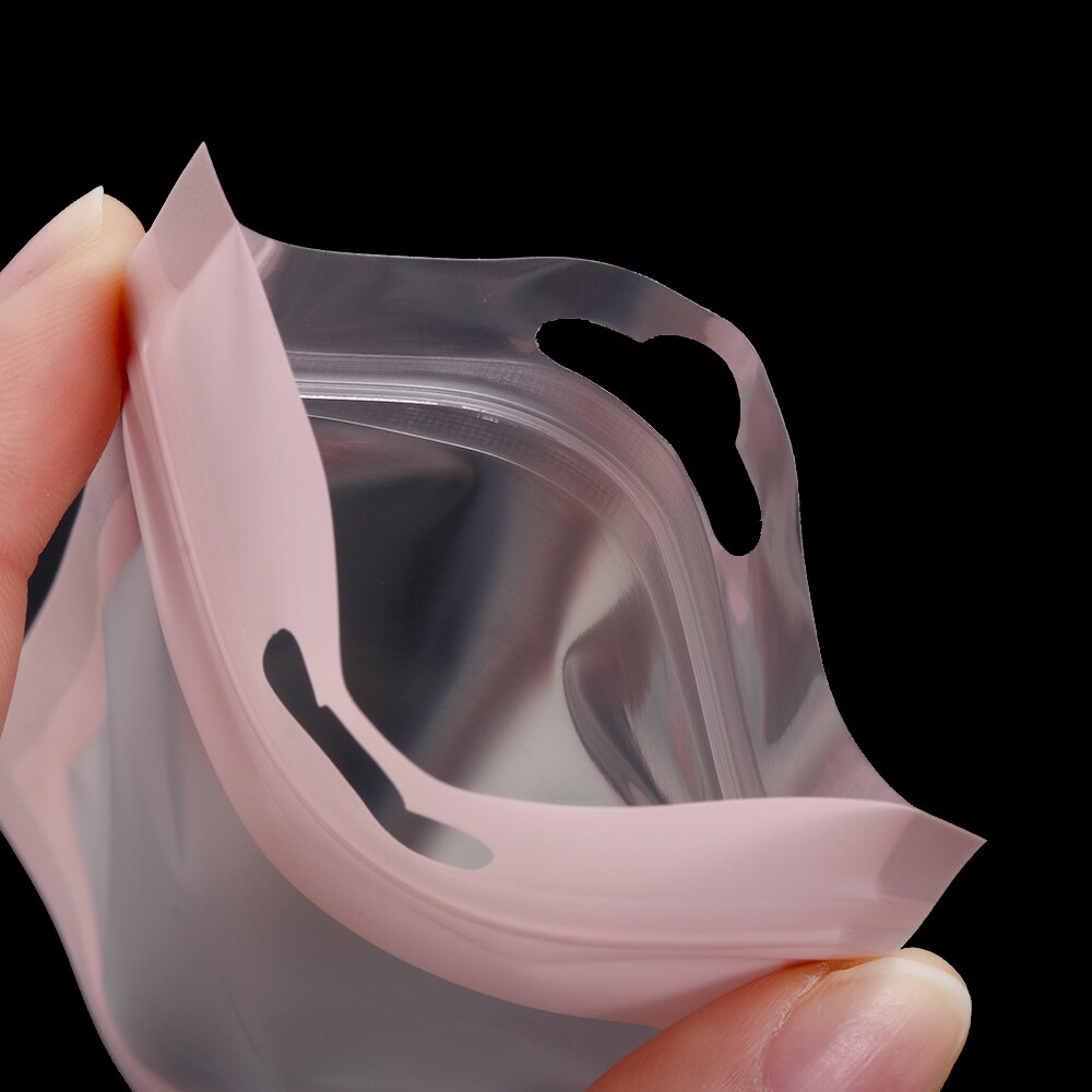 20 Stks/pak Self Seal Matte Zip Lock Plastic Zak Kleine Waterdichte Rits Hersluitbare Opbergtas Aluminiumfolie Hologram Voedsel Pouch