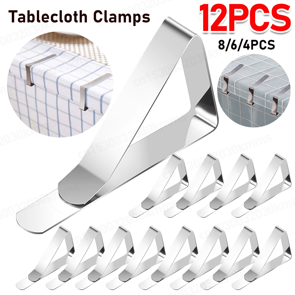 12-4 kpl pöytäliinan pidikkeitä, pöytäliinan pidikkeet, kiinnitys  to 1.7 tuuman paksuisiin pöytiin juhliin, häihin, pöytäliinan pidikkeet, koristeelliset