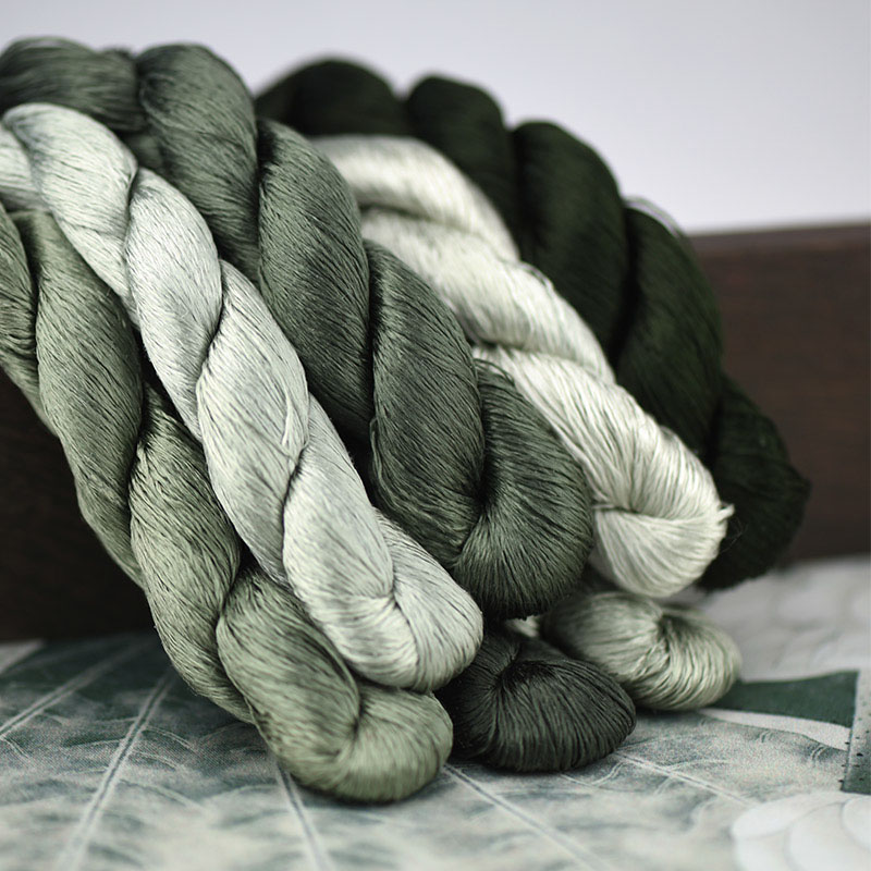 Zijde Borduurgaren/100% Zijden Draad/Hand Borduren Borduren Kruissteek/Verdorde Groen/7 Pure Kleuren