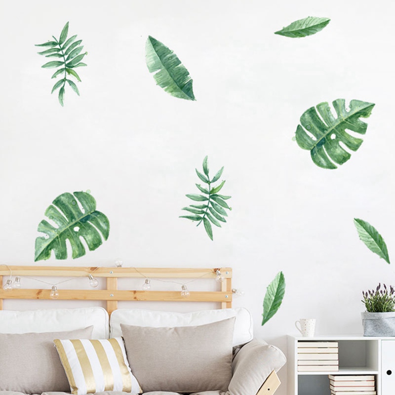 Tropical Rainforest Plant Wall Sticker Green Leaf Wall Stickers Home Children's Room Interior Wall Stickers Decor Supplies