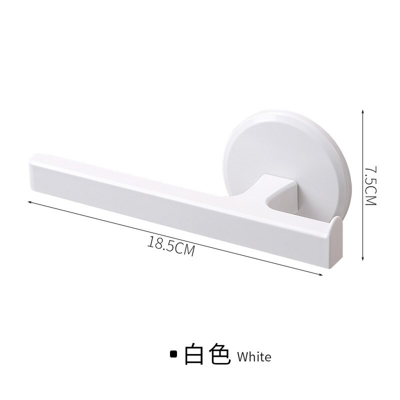Toilethåndklædestativ enkelt stang ikke perforeret sugekop badeværelse håndklædestativ væghængestang badeværelse tilbehør  e159: Hvid