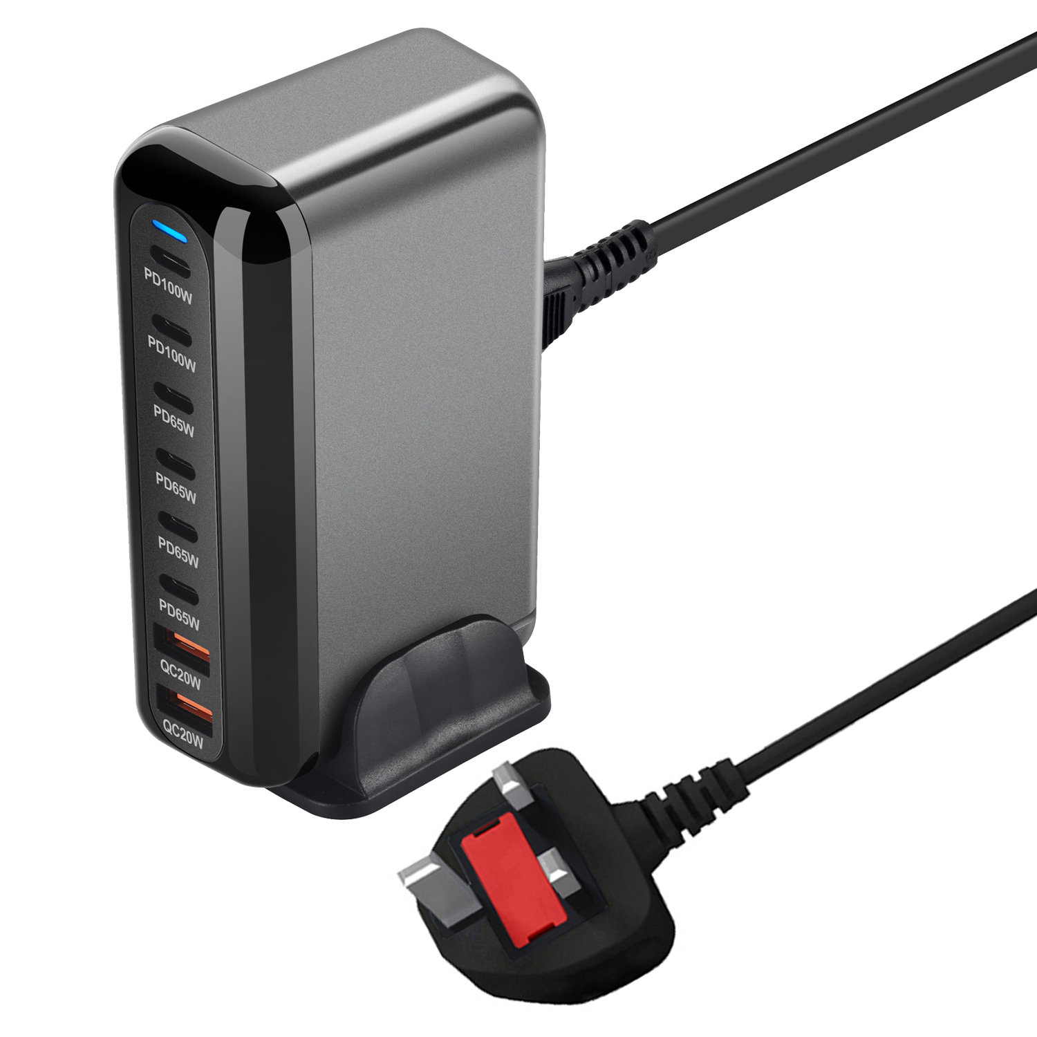 cargador rápido GaN de 500W y 8 puertos 4,0 3,0 tipo C PD cargador USB portátil QC4.0 3,0 cargador rápido para ordenador portátil IPhone16 15 14 13: CH