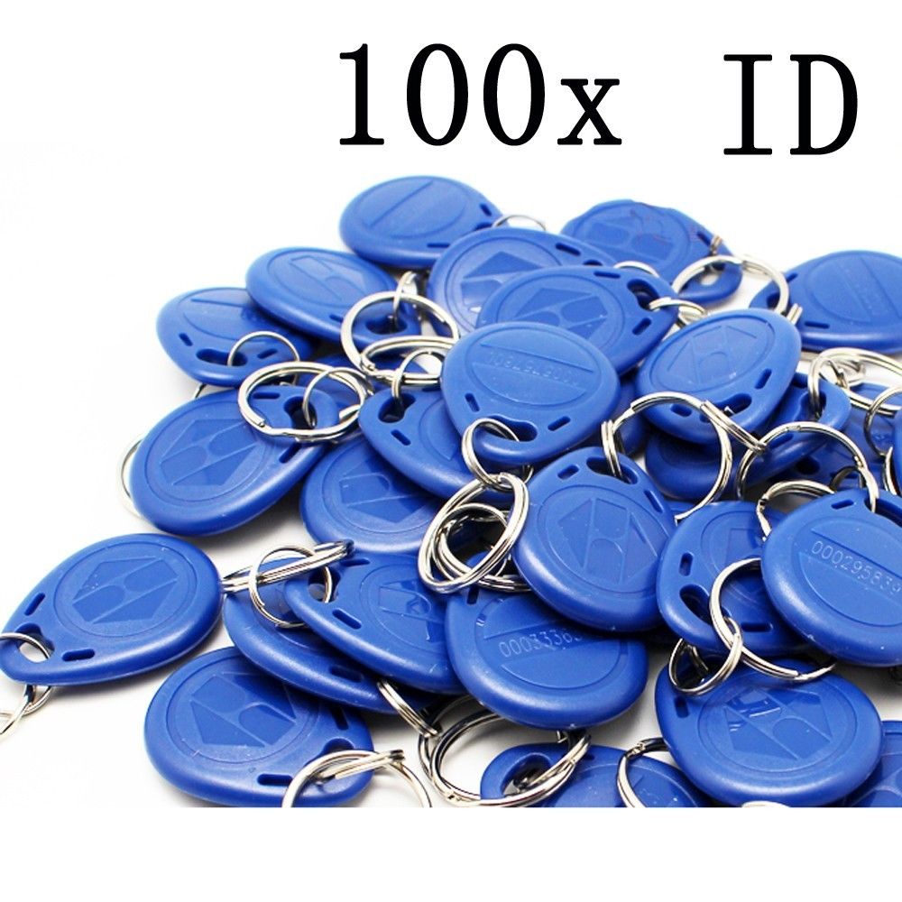 3 couleur bleu rouge jaune porte clé puce 100 pcs/lot 125kHz RFID proximité ID jeton étiquette porte-clés rfid porte-clés pour porte d'entrée