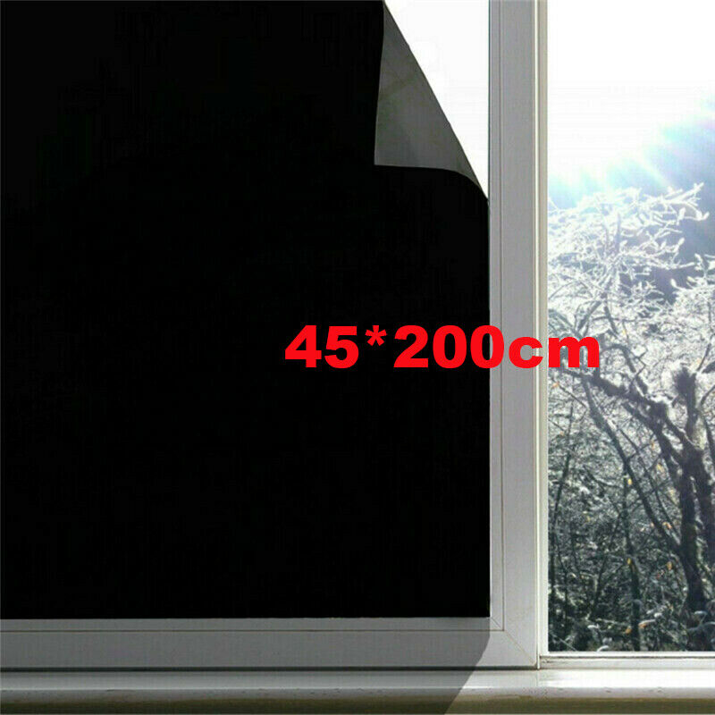 1 st fönsterfilm för förskola mörkare fönster nyans svart fönster klistermärke universal statisk för att blockera solen anti-uv diy dekor: 45 200cm