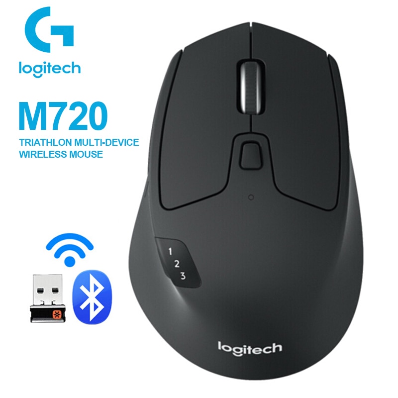 Logitech M720 Triathlon Multi-Device Wireless Mouse Easy-Switch Technology Bluetooth Mice for Windows Android Chrome Mac OS