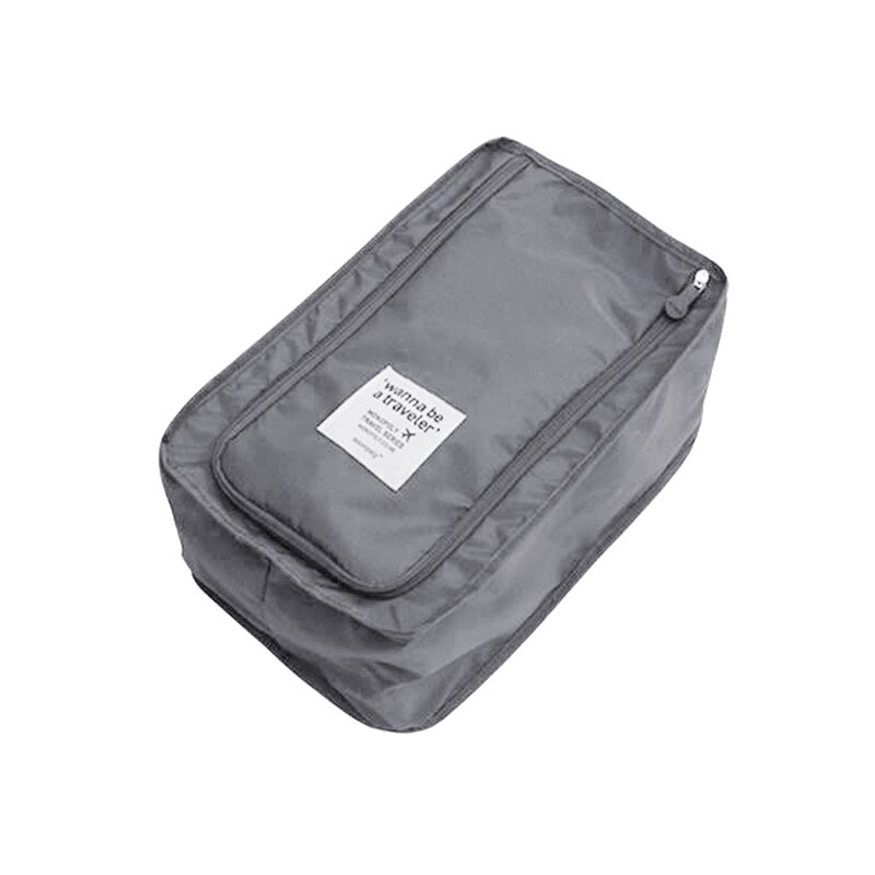 Travel Portable Waterproof Shoes Bag Organizer Storage Pouch Pocket Packing Cubes Handle Nylon Zipper Bag,Travel accessories: Gray