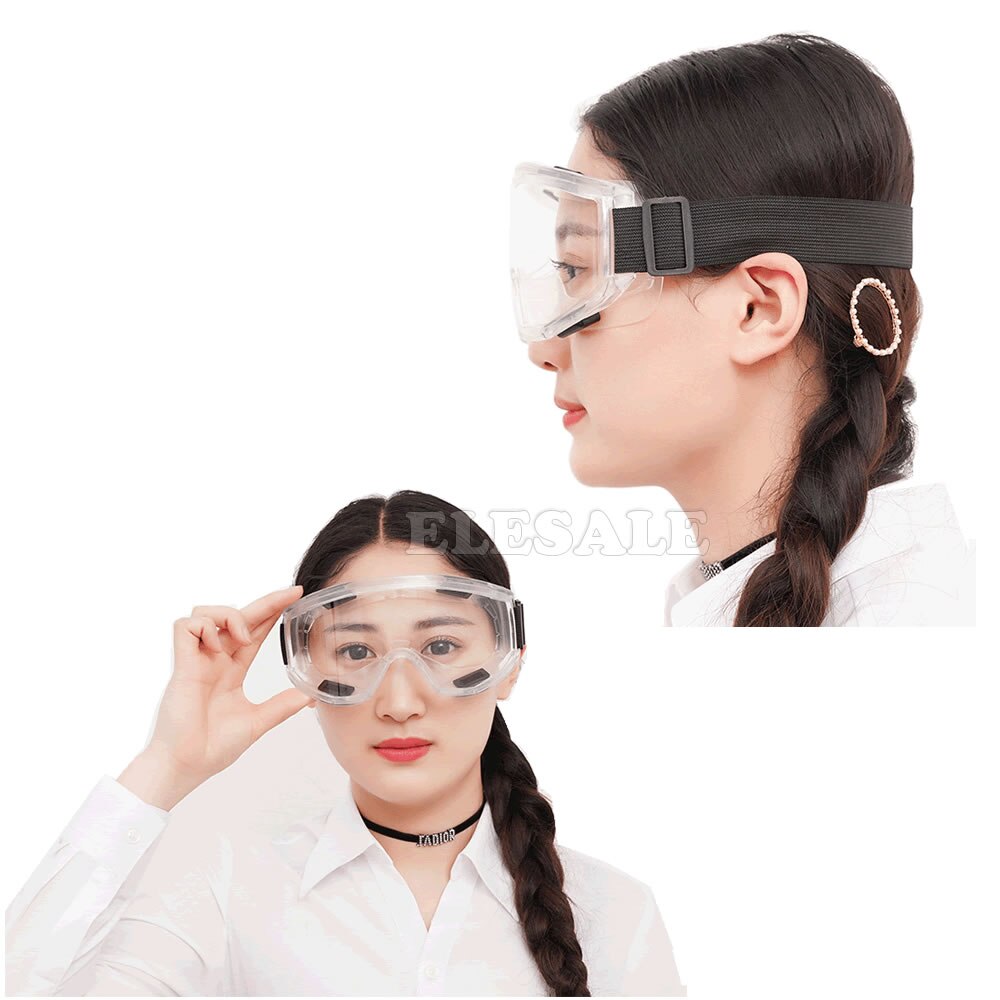 Gennemsigtige beskyttelsesbriller beskyttelsesbriller anti-stænk vindtæt arbejdssikkerhedsbriller til industriel forskning cykling