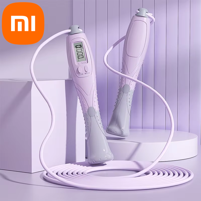 MIJIA Electronic Counting Jumping Rope 360 Rotation Fat Burning Fitness PVC Material Skipping Rope Indoor Sports Jumping Rope: PURPLE