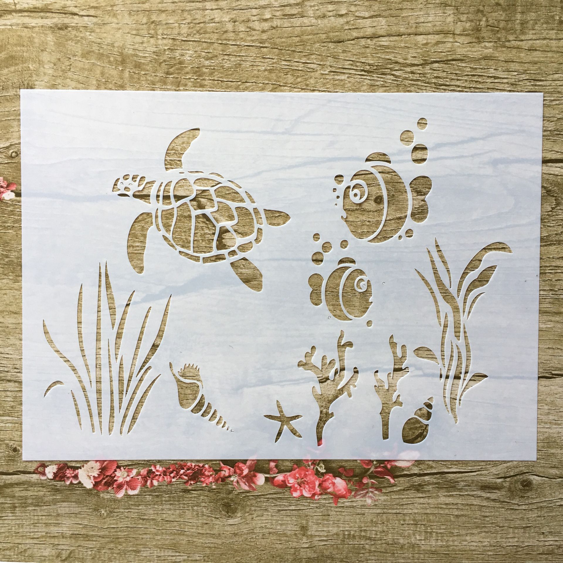 A4 29 * 21cm tortoise goldfish DIY Stencils Wall P... – Grandado