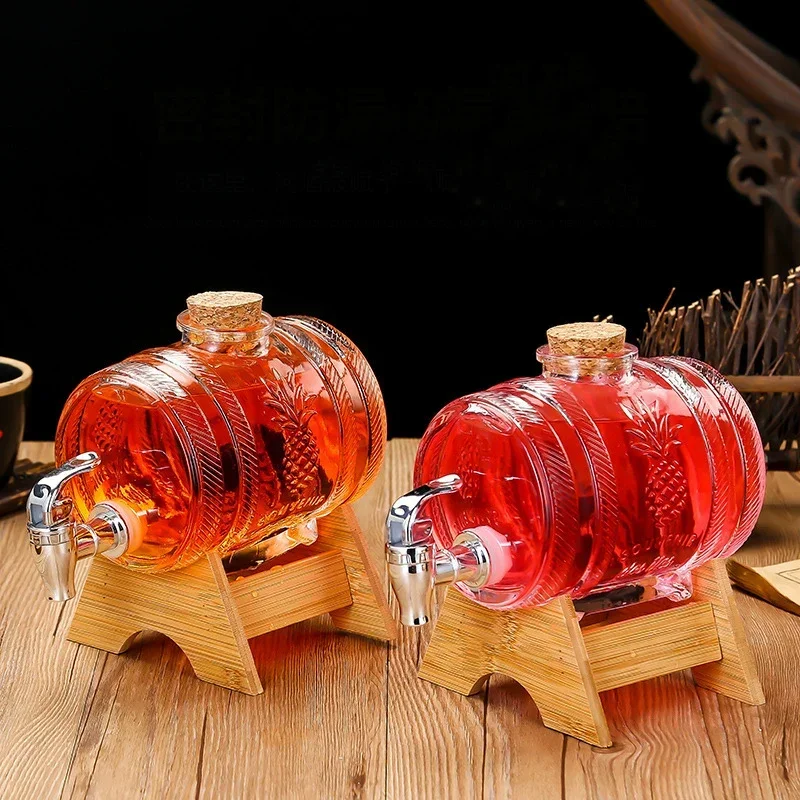 Whiskey-Dekan ter mit Holz stütze, bleifreies Glas-Barware, klare Wein karaffe für Schnaps, Scotch-Bourbon