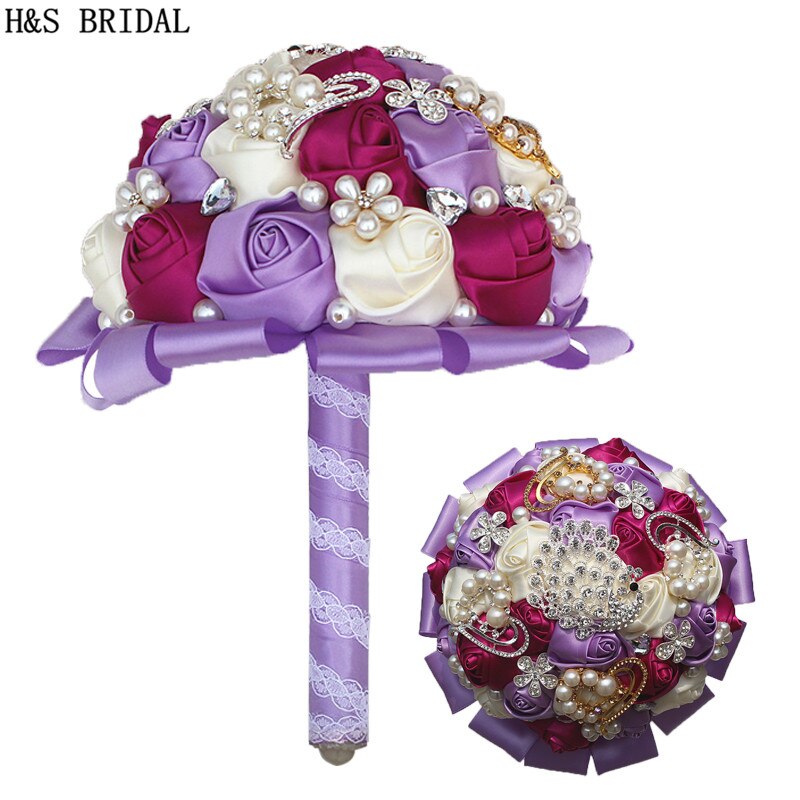 H S BRIDAL Rhinestone crystals Wedding Bouquet Grandado