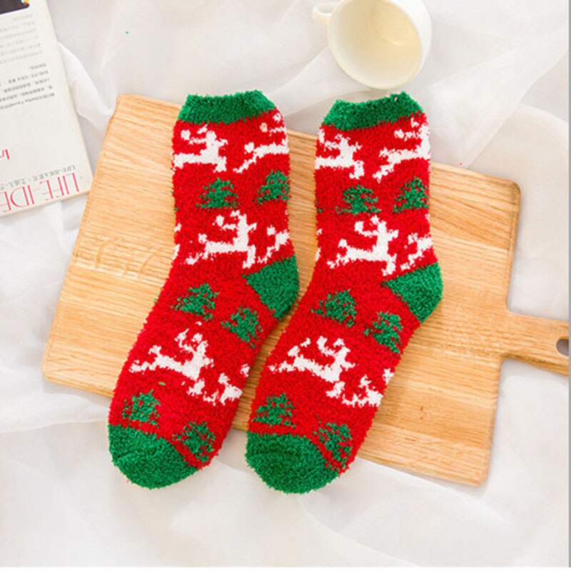 1 paar Vrouwen Sok Winter Warme kerst sokken leuke Japanse dames meisjes sokken Kerstman Herten Sokken Xmas Kerst sokken: 14