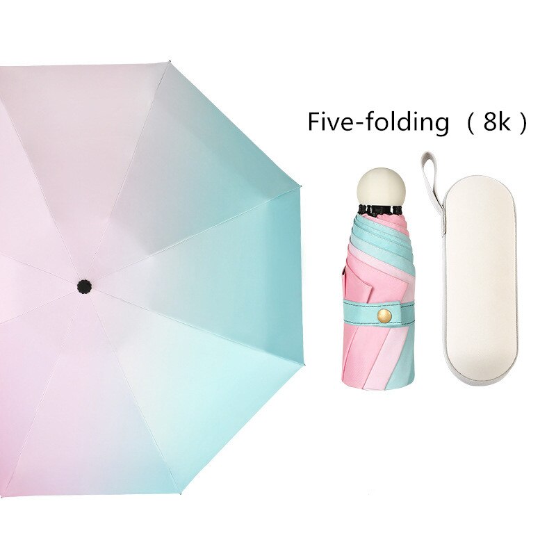 Creativo Cambia colore Ombrello gradiente Arcobaleno Della Novità Della tasca ombrello donne pioggia parasole signore capsula ombrelli: giallo