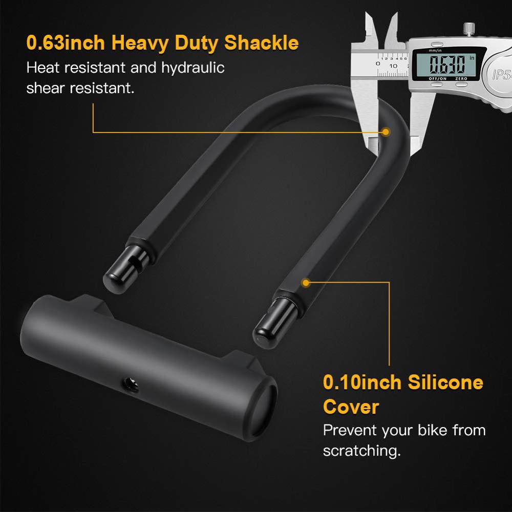 Candado en U de Fuerte seguridad con Cable de acero para bicicleta, combinación antirrobo, accesorios para bicicleta de montaña, carretera, motocicleta, cadena