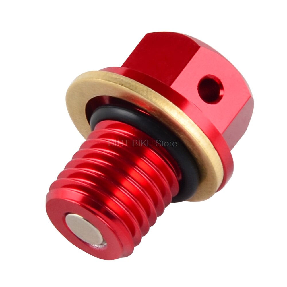 Tornillo de perno de tapón de drenaje de aceite para Kawasaki, Z750, Z750S, 2004, Z900RS, , Z, 750, 750S, 900RS, 250, 650, 1000, Ninja 800, ZX, 14, 11 ER: Rojo