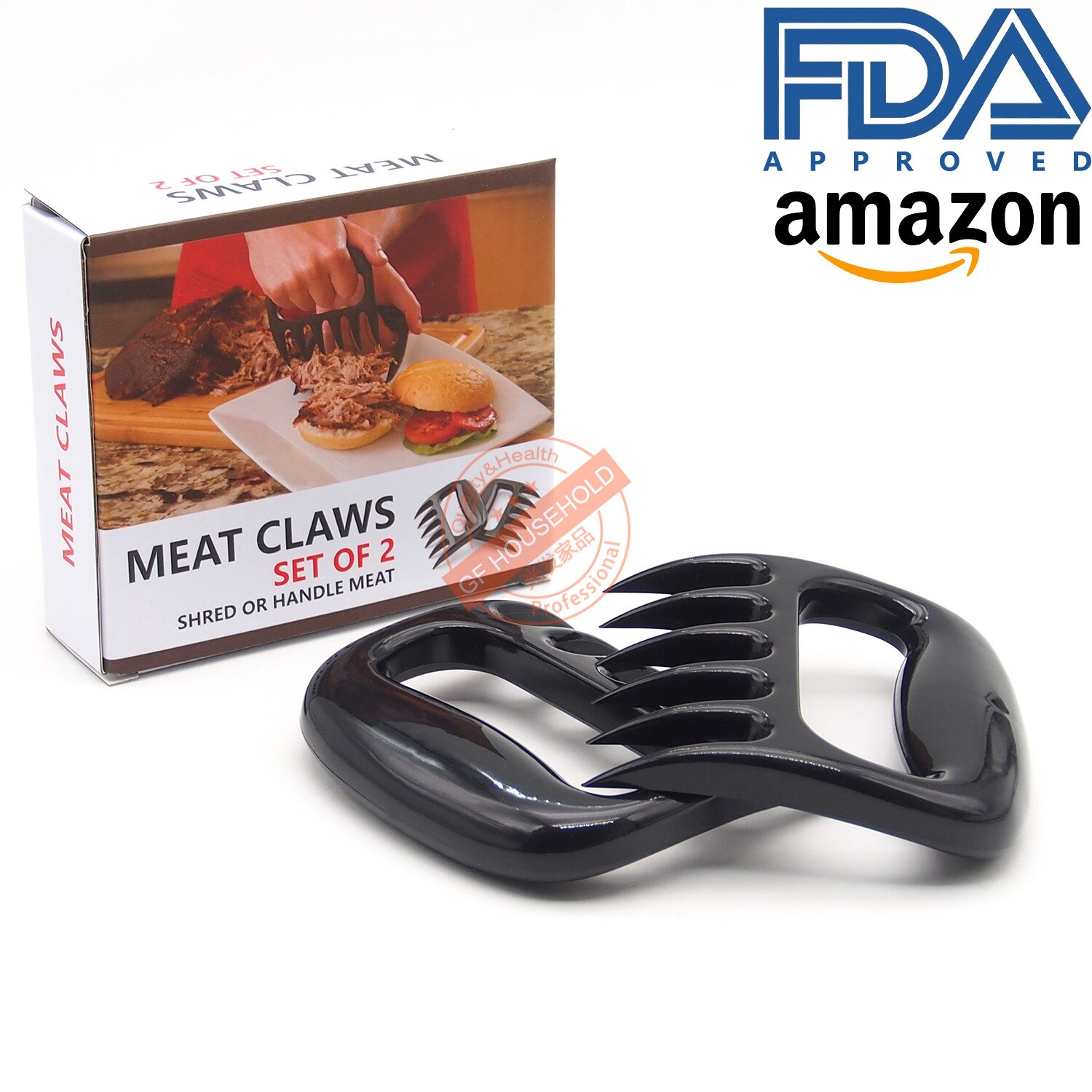 Meat Shredder Pork Knuckle Steak Meat Claw Barbecue Chopper Food Grade Resin FDA Two Packs