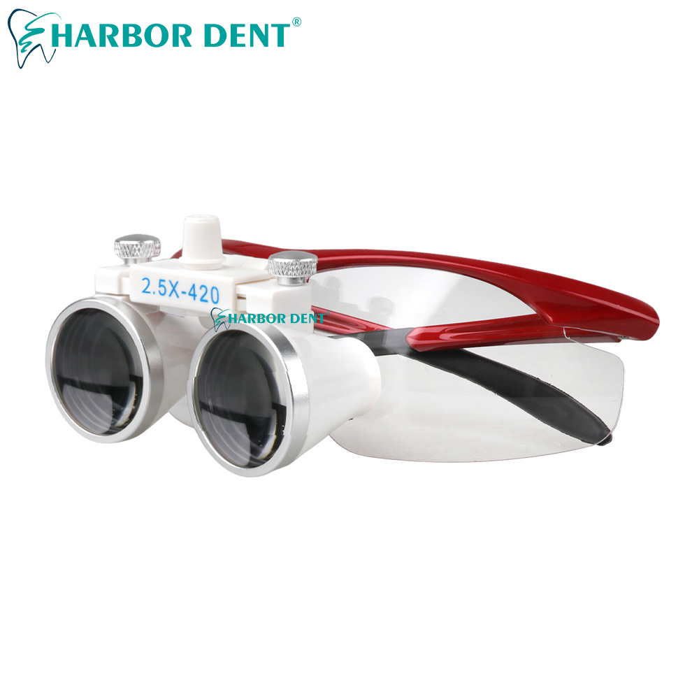 Dental Binocular Magnifier Ultra-lightweight Optical Loupes 320-420mm Magnifying Glass For Dentist Surgery 2.5X 3.5X: BEAN PASTE
