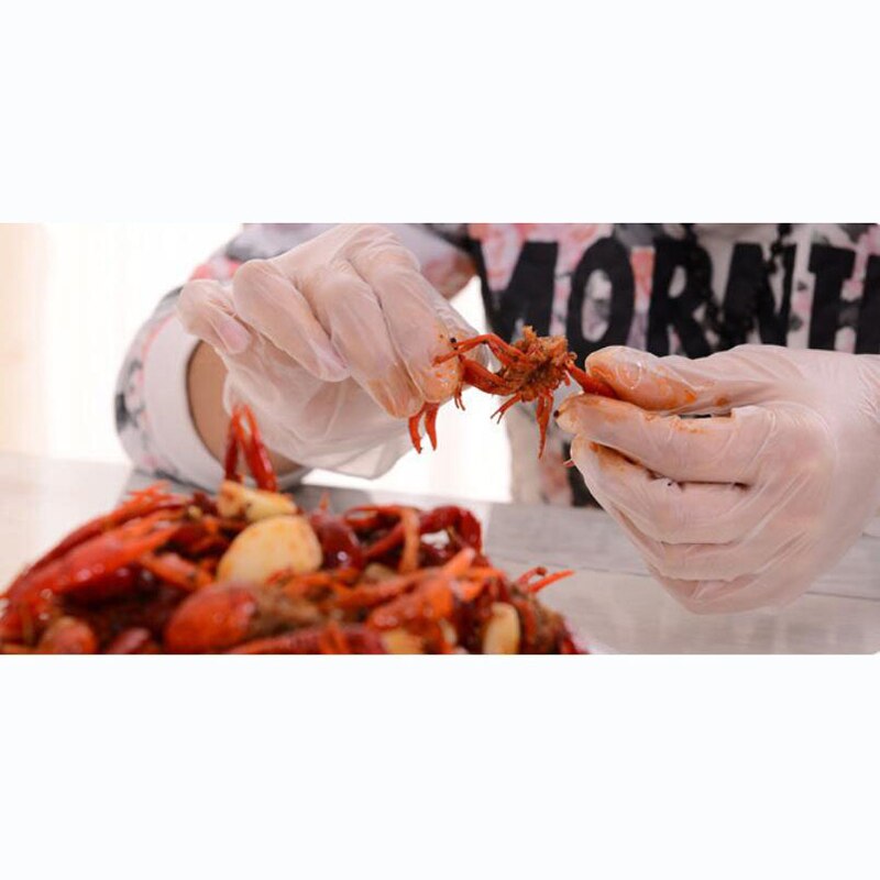 100Stck Lebensmittel Klasse Einweg PE Handschuhe Anti-statische Kunststoff Handschuhe Für Lebensmittel Reinigung Kochen Restaurant Küche Zubehör