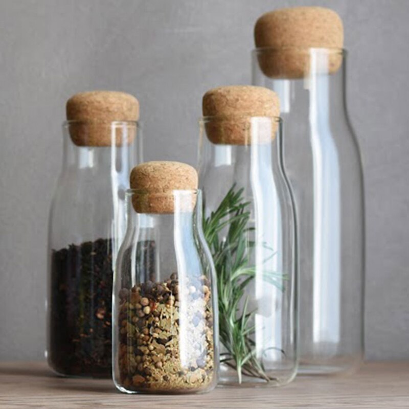 Glasforsegling krukke gennemsigtig kaffe opbevaring krukke kork husholdnings glas te køkken krukke glas forseglet tank glas mad opbevaring krukker