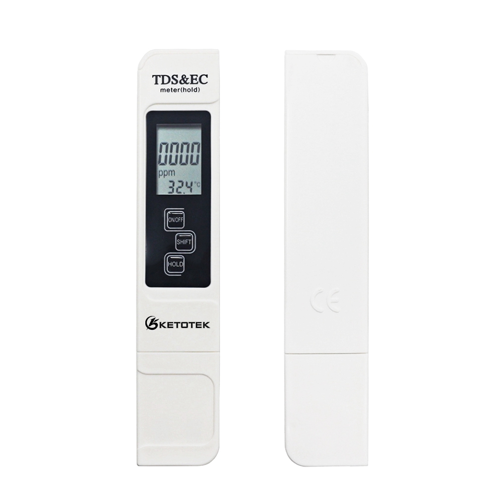 Digital PH meter TDS Tester TDS&EC Meter with Thermometer 0.00-14.0 1-9990PPM 0-9999us/cm 0-9999ppm 0.1-80.0C Water Monitor: TDS EC meter KT-1
