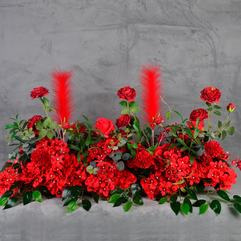 50/100cm bryllup blomst væg baggrund dekoration t station vej bly påfugl kunstige blomster til bue række dør krans indretning: A1 / 50cm