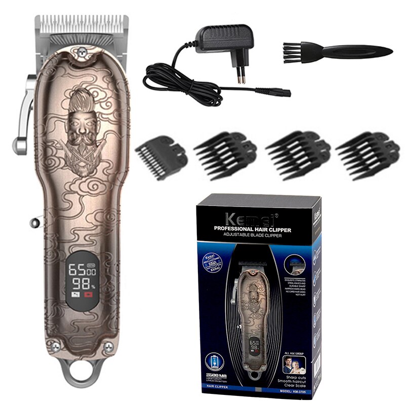 turbo hair clipper corded cordless hair trimmer electric finishing cutter hair cutting machine haircut barber tool: with box