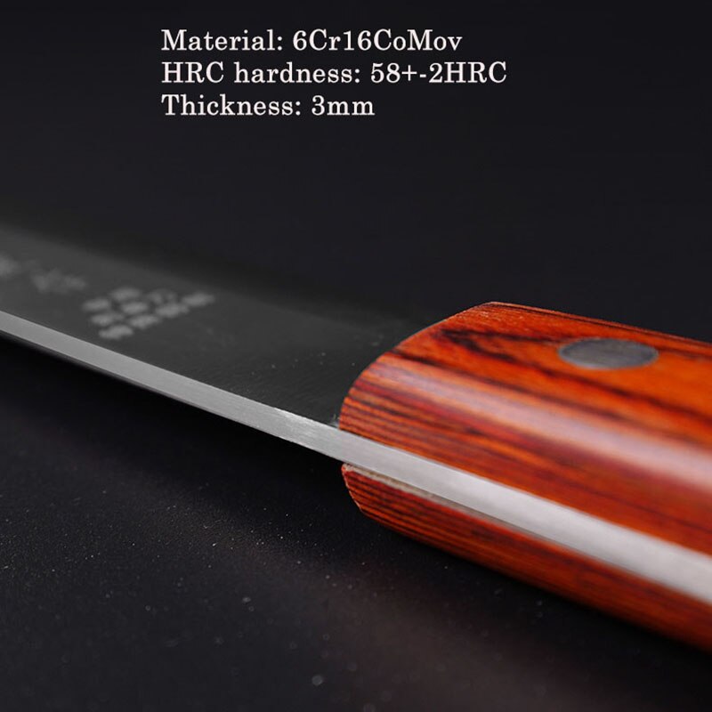 Japanese Sashimi Knife 6Cr16MoV Steel Sharp Slicing Fish Sushi Filleting Cleaver Kitchen Knives Wood Handle 9.5/11/12 Inch