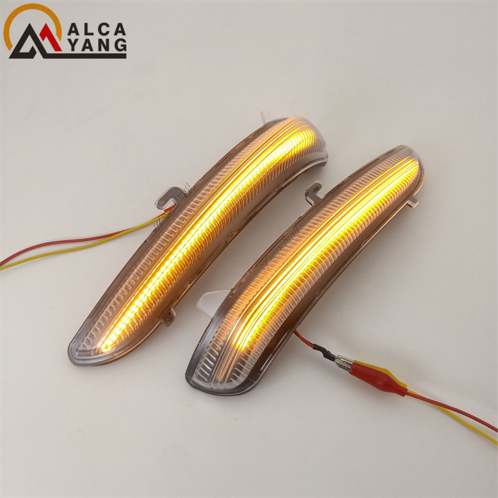 For Peugeot 208 For Citroen C3 C4 2PCS Dynamic LED Side Mirror Blinker Lights Sequential Turn Signal Indicator Lamps