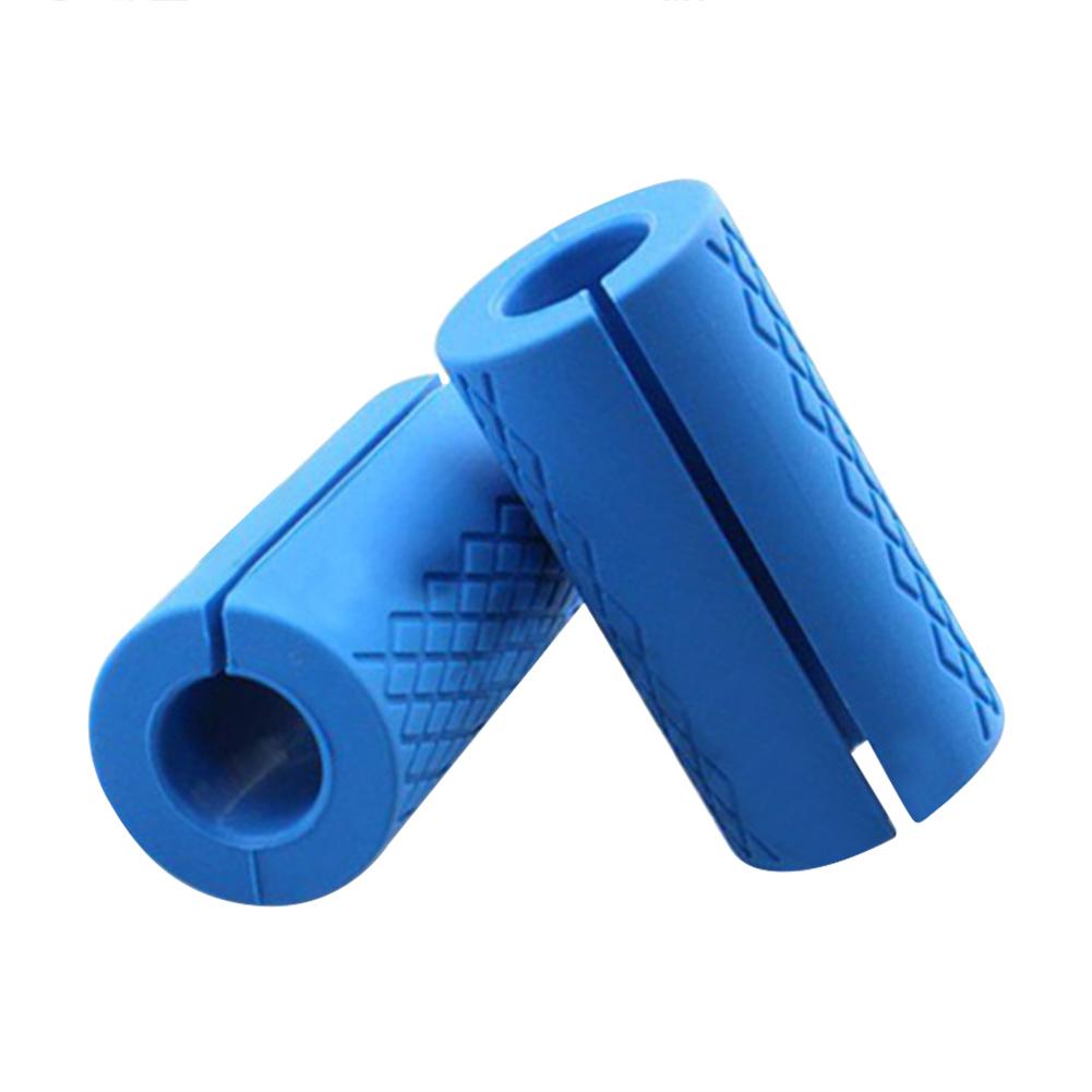 1 Pair Barbell Dumbbell Grips Thick Bar Handles Silicone Anti-slip Pad Thick Bar Handles Pull Up Weightlifting Fat Grip