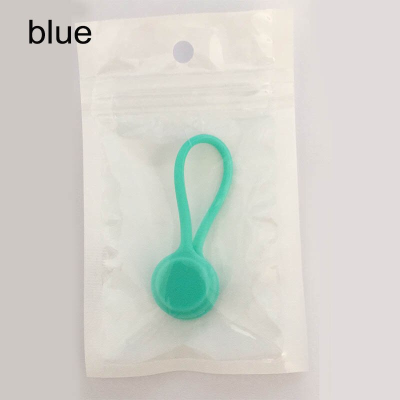 Multifunktions Kopfhörer Kabel Wickler Kabel Halfter Magnet Spule Wickler Naben Silikon 1Stck Headset Typ Kabel Draht Veranstalter: Blau