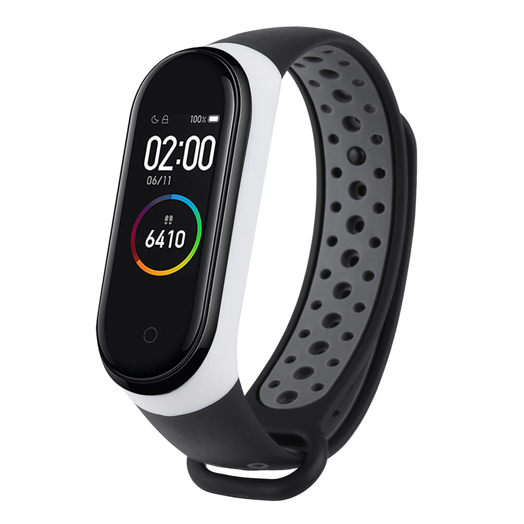 Correa de silicona para Xiaomi Mi Band 3 y 4, correa de silicona para relojes inteligentes, pulsera de silicona, accesorios para reloj inteligente mi band 3 y Mi Band 4: Black