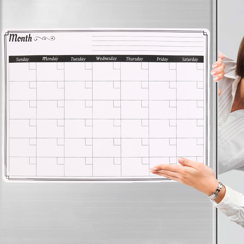 A3 Monthly Planner Magnetic Whiteboard Fridge Magnets Message Board Remind Memo Drawing Pad Calendar