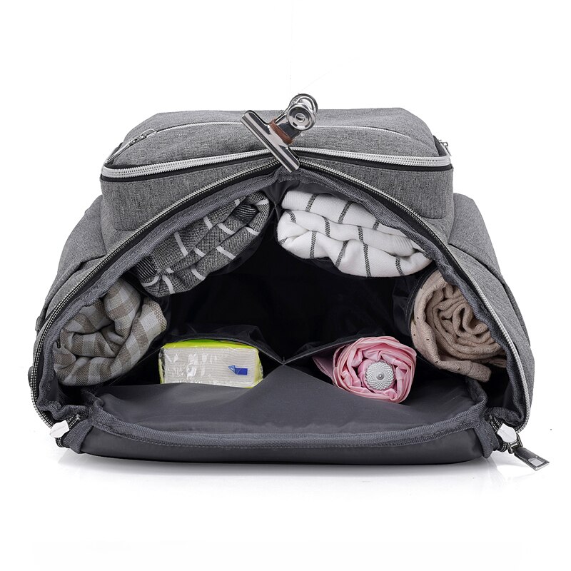 USB Multi-function large-capacity Mummy bag outlight nappy bag with bottle bag