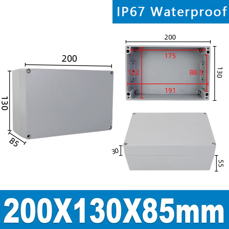 Boîtier en aluminium extérieur IP67 boîtier électrique étanche extérieur scellé projet boîtier d'instrument boîte de jonction industrielle: Orange