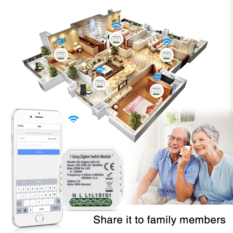 Tuya Zigbee Smart Switch Module Eu 220V 1 Gang Draadloze Lichtschakelaar Relais Compatibel Alexa Google Thuis