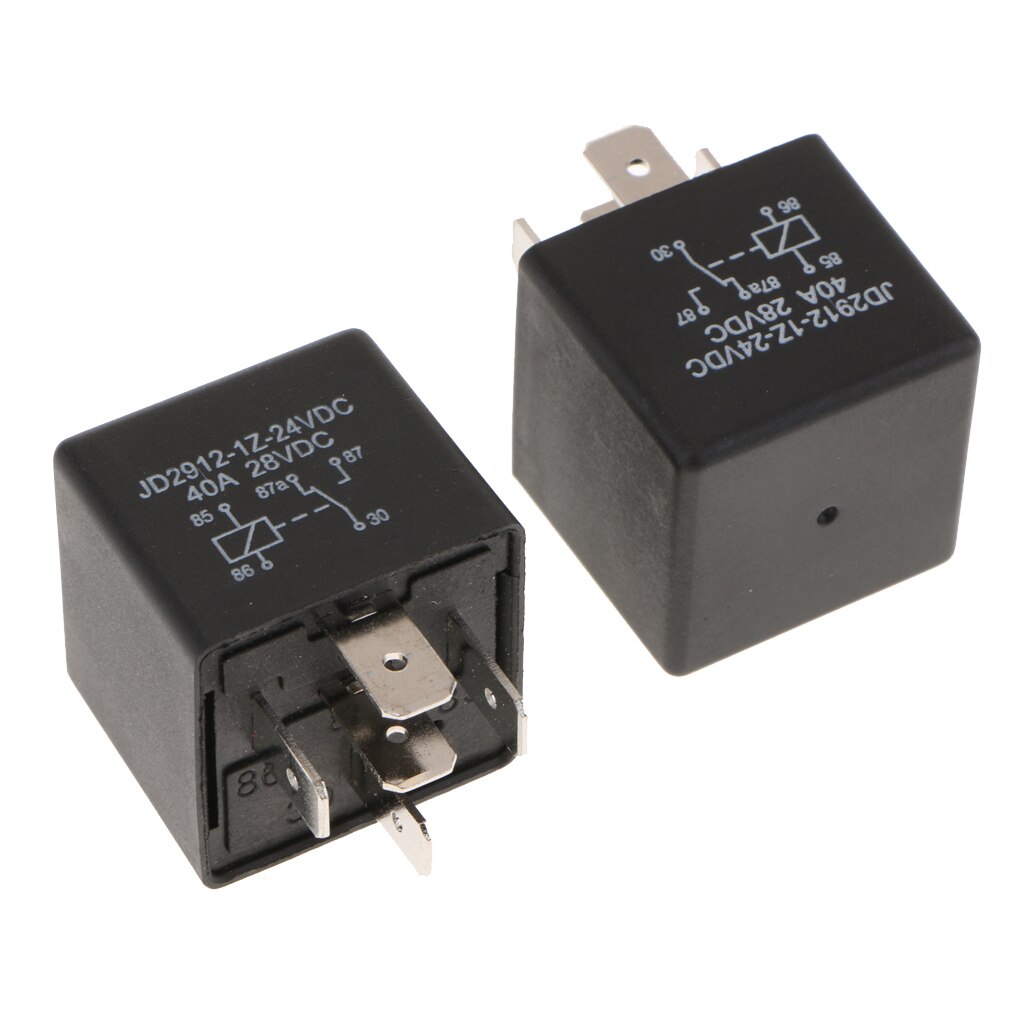 2 Stuks Dc 24V Automotive Relais 40A 5-Pin Voor Auto Vrachtwagen Camper Camper