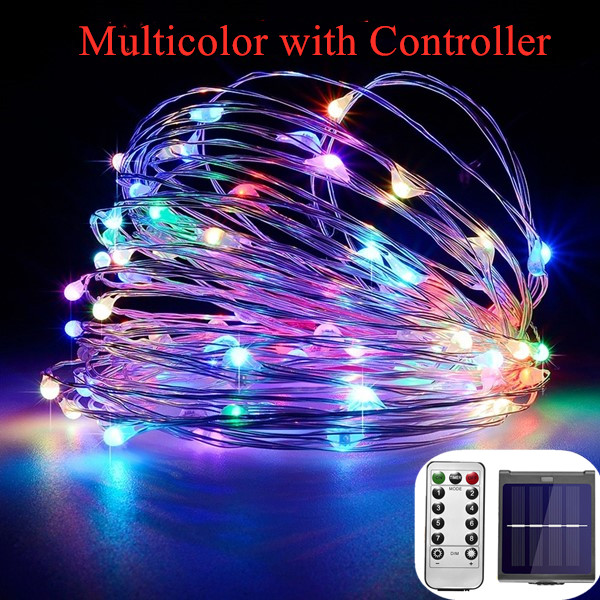 Dimmable LED Solar String Lights Guirlandas de fadas ao ar livre, jardim, decoração do Dia das Bruxas, festa de Natal, feriado, 11m, 21m, 31m: Vermelho / 0-5 W