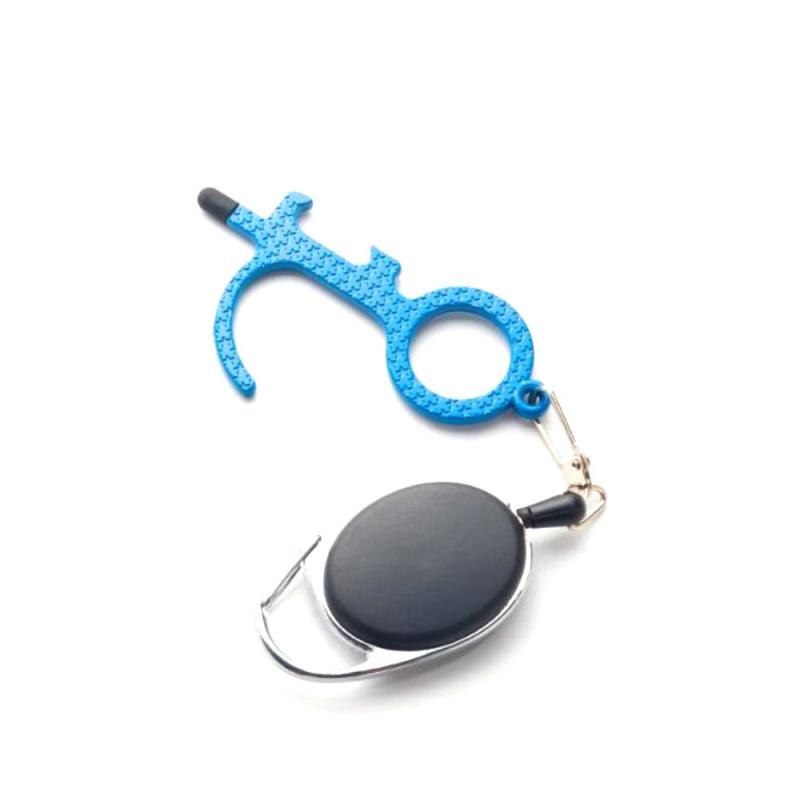 Anti Contact Door Opener No Touch Key Door Opener Keychain Anti-Touch Door Handle Elevator Artifact Key Button Tool: 14
