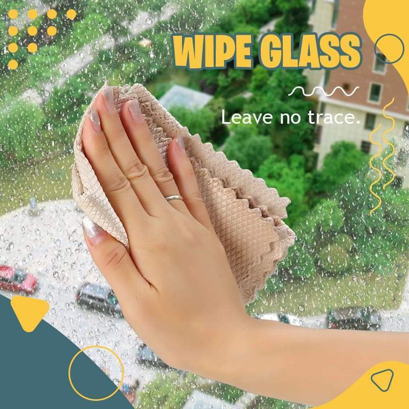 4PCS Wave Pattern Fish Scale Cloth Rag Anti-grease Absorbent Microfiber Cleaning Cloth home washing dish kitchen Cleaning towel