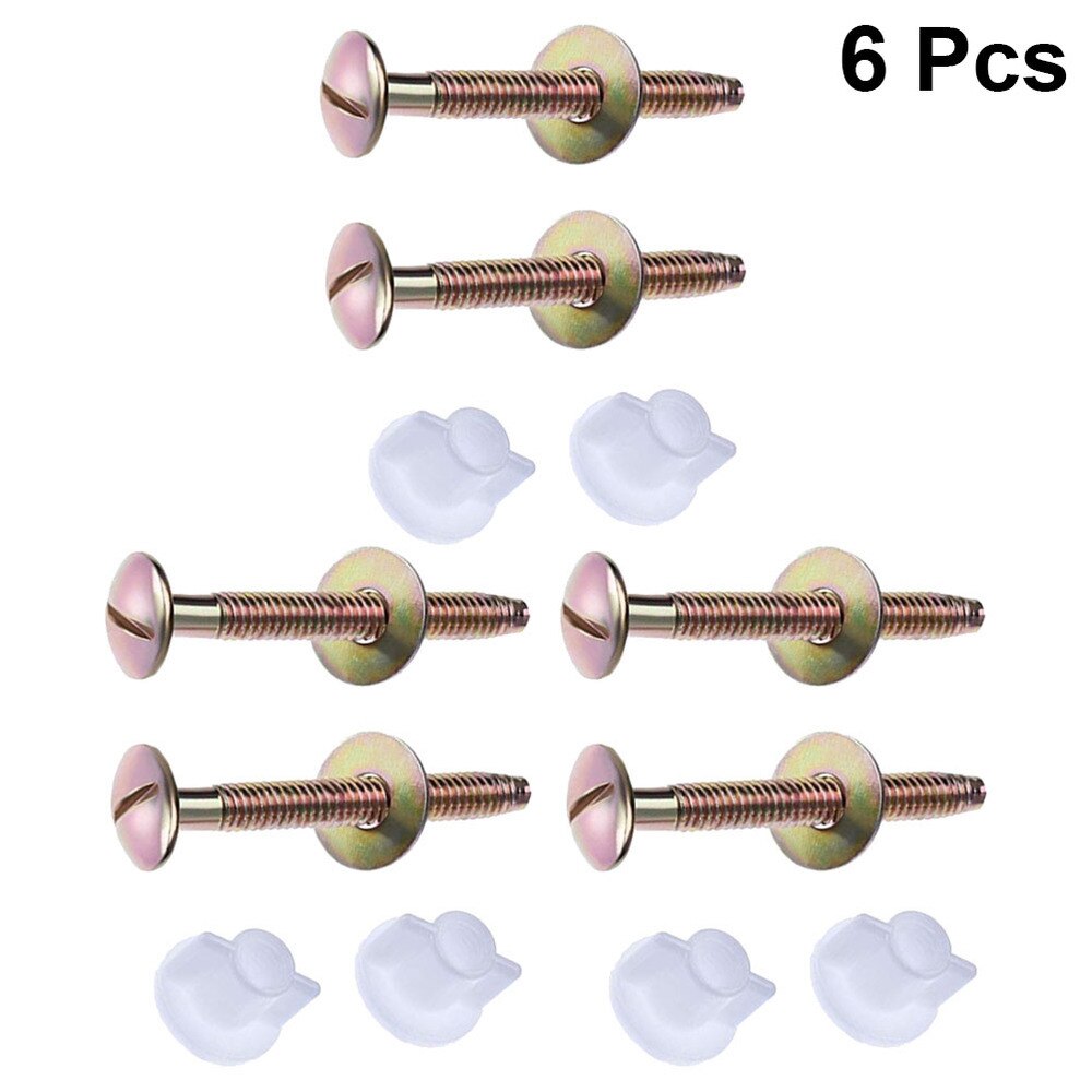 6pcs Toilet Bolt Toilet Tank Screw Fixing Bolt Fixed Fittings Toilet Screws Toilet Accessories with Nuts and Washers