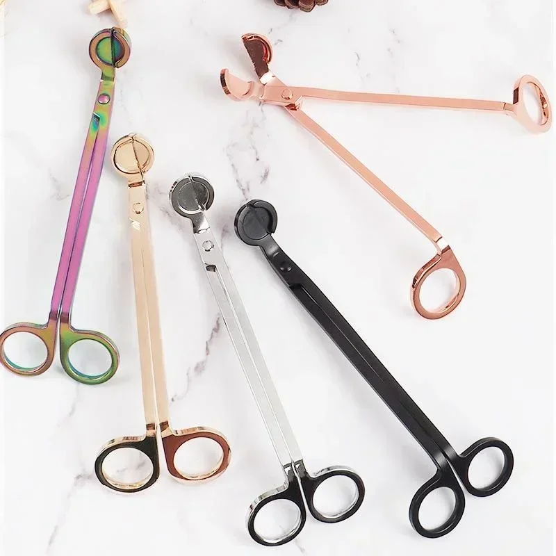 Coupe-mèche de bougie de 18cm, ciseaux en acier inoxydable, coupe-mèche à tête ronde, ciseaux à noyau de bougies, outils faits à la main