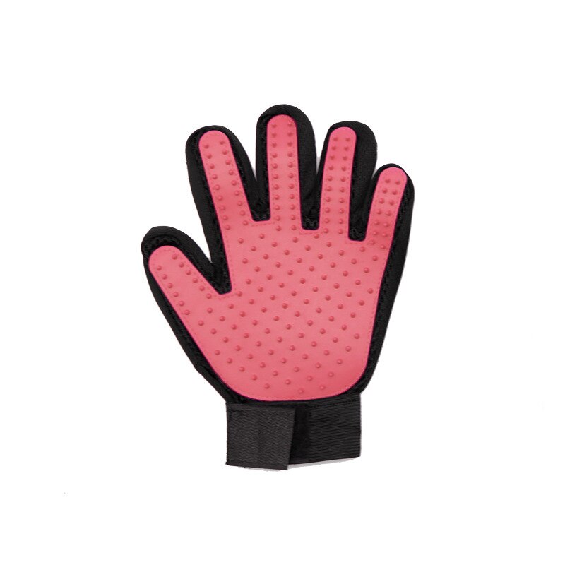 Hundesalon Handschuh Silikon Katzen Pinsel Kamm Deshedding Haar Handschuhe Hunde Schlecht Reinigung Liefert Ebene Kämme Handschuhe Katze Handschuhe: 1pc Rosa  links