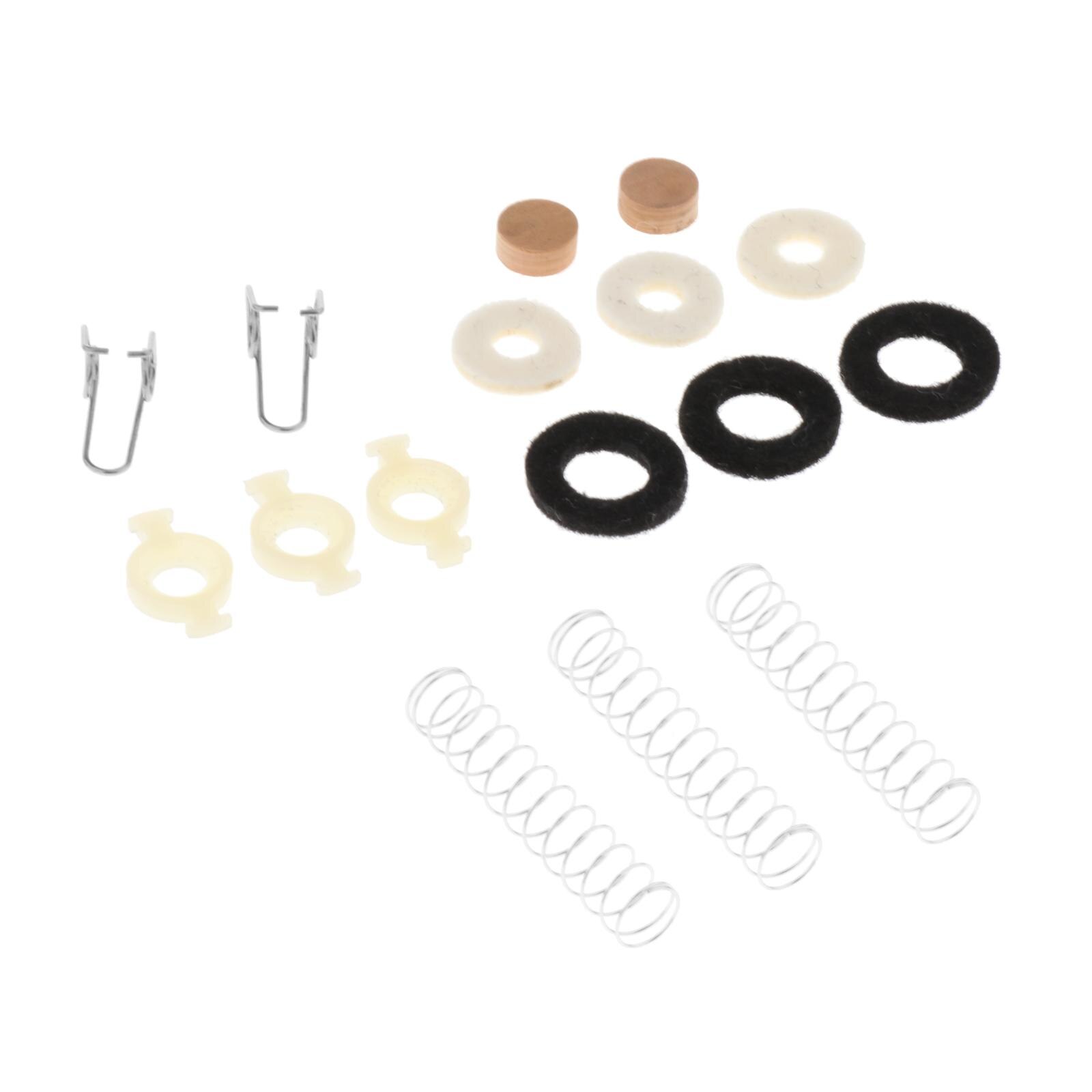 Kit de réparation de Piston de trompette, 16 pièces, repose-ressort, coussinet de Valve en feutre, coussinet de liège pour trompette Cornet, accessoires de remplacement