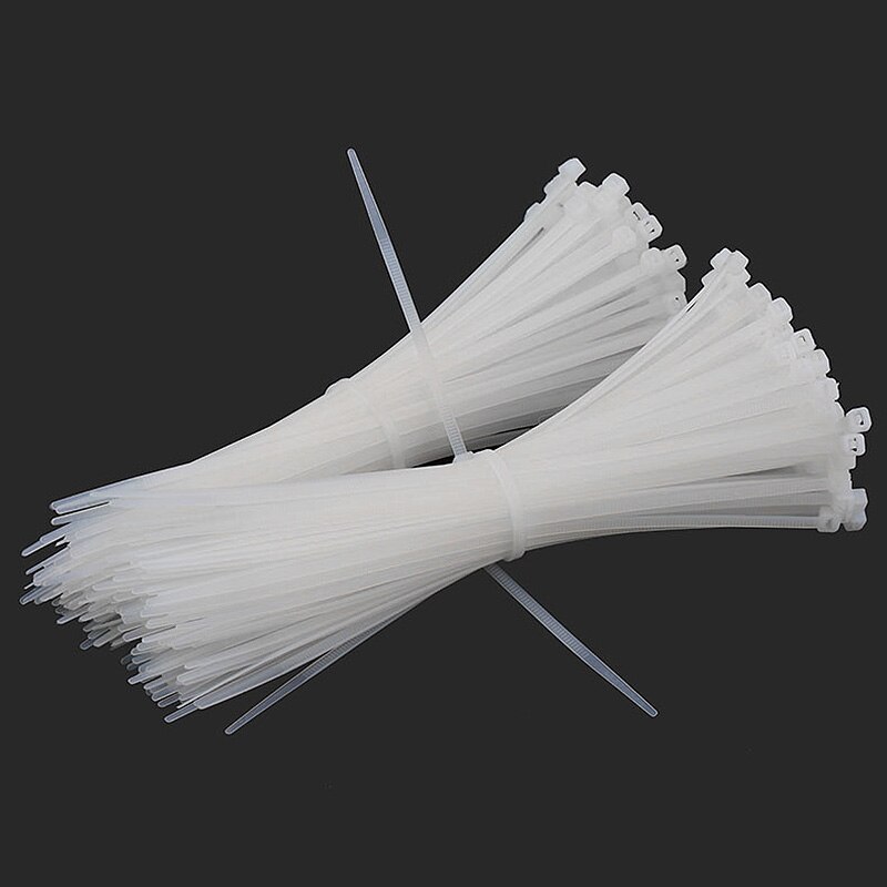 100PCS Self-locking Nylon Cable Ties Plastic Zip Tie Black / White Wire Binding Wrap Straps Fastening UL Certified