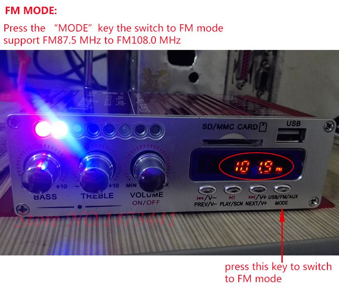 Amplificadores Kentiger HY-502S DC 12 V Mini Bluetooth Headphone Amp SD/Reprodução USB Rádio FM Com Controle Remoto Para Home/Carro Dac
