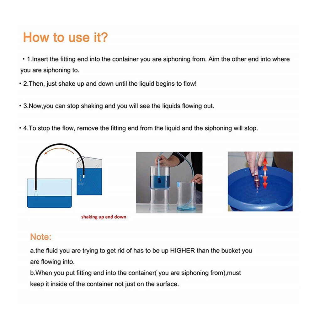 Duurzaam Gas Sifon Pomp Benzine Water Shaker Sifon Veiligheid Zelfaanzuigende Tuinslang Water Pomp Slang Vrij Goed