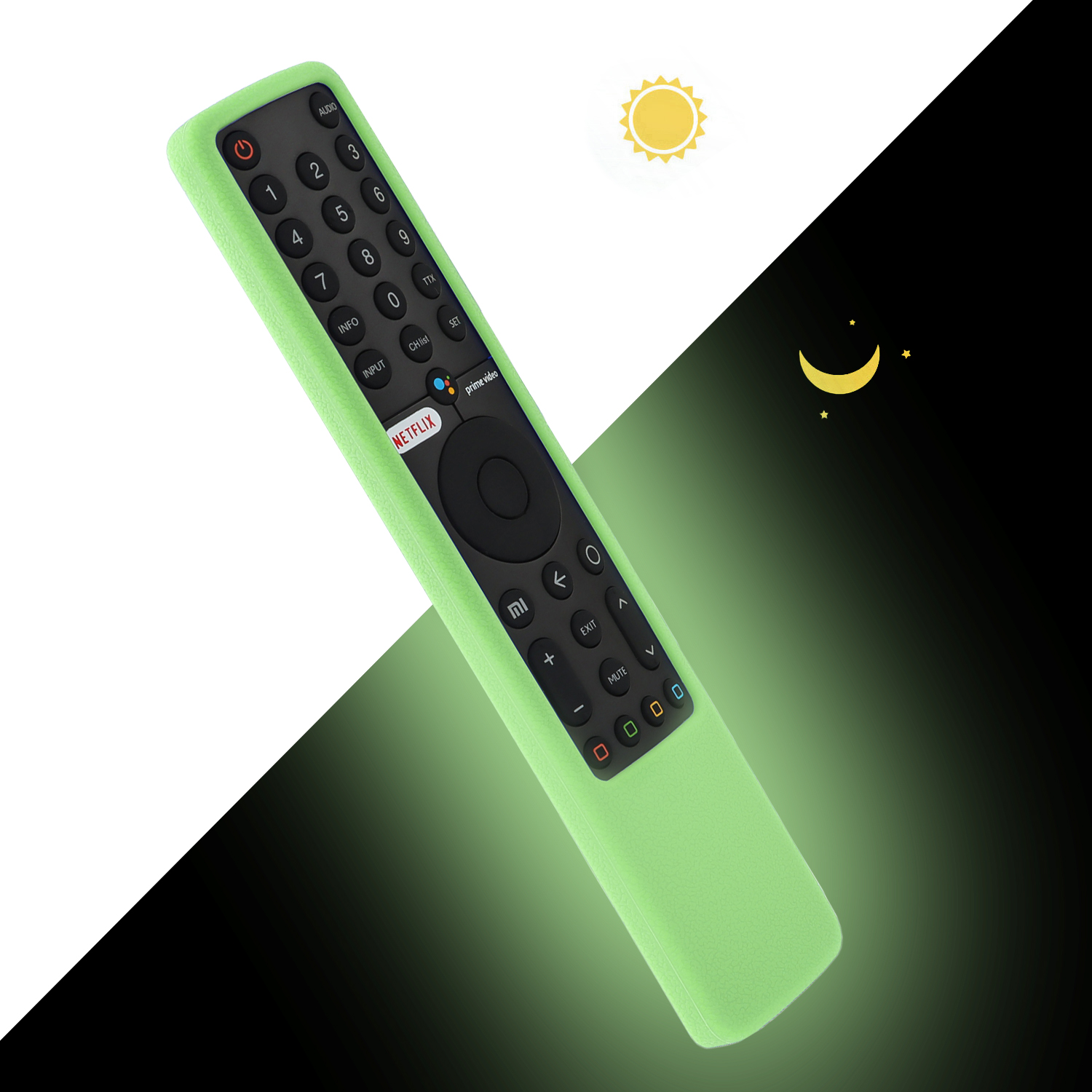 Funda protectora de silicona compatible con Xiaomi MI P1 32 "43" 55 "Android Q1 75 "TV mando a distancia XMRM-19 funda para mando a distancia por voz: green