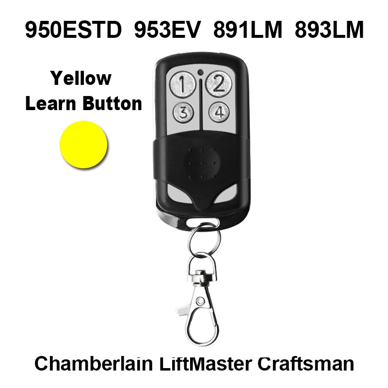 2PCS Liftmaster Chamberlain Craftsman Garage Door Remote Control 893LM 891LM 950ESTD 953ESTD Yellow Learning Button