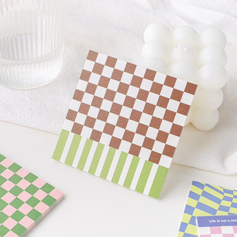 MOHAMM 30 PCS Check Pattern Grid Memo Pads for Notebooks Scrapbooks Cute School Supplies Planners